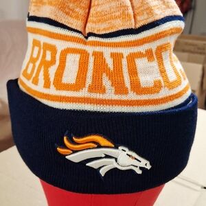 Denver Broncos Orange and Blue Knit Adult Beanie Hat